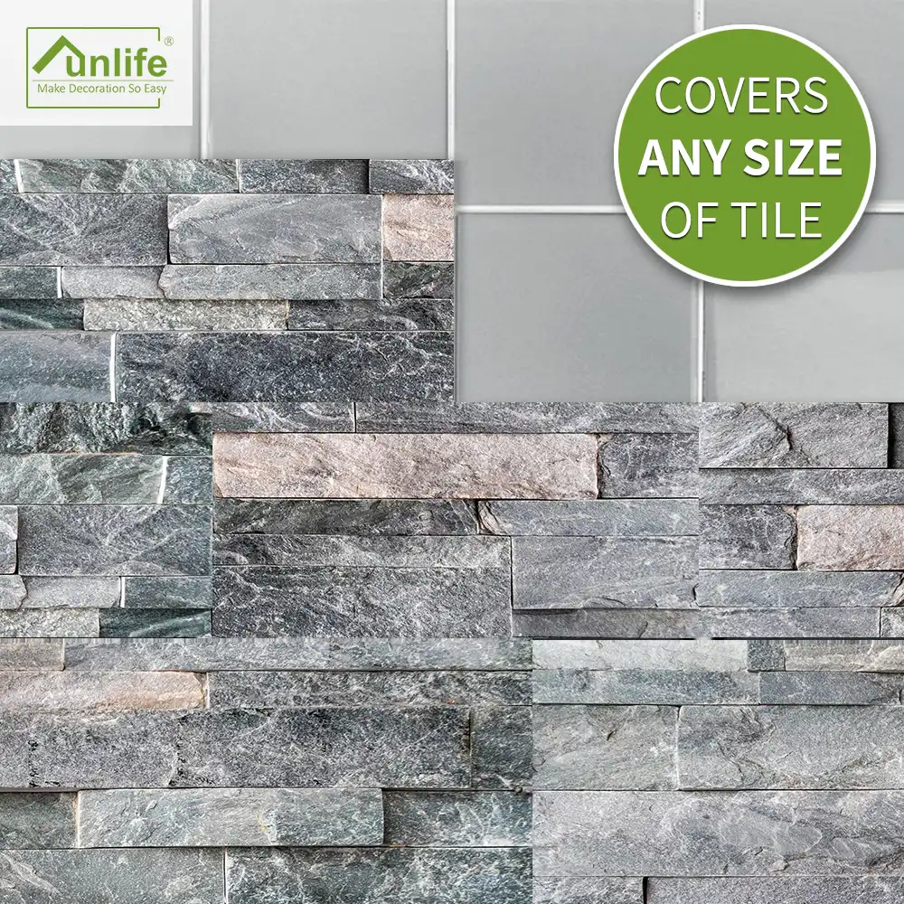 Funlife ダークグレー石レンガの壁ステッカー壁紙装飾自己粘着簡単にクリーン浴室キッチンbacksplashの床 ウォール ステッカー Aliexpress