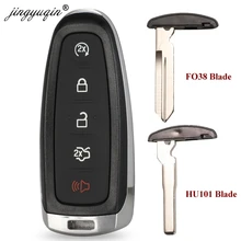 Jingyuqin substituição chave do escudo para ford edge escape flex explorer taurus 5 botão remoto fob capa caso habitação fo38 hu101 lâmina