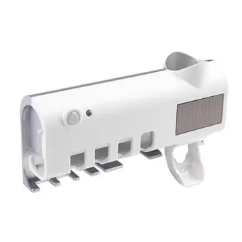 

2 in 1 UV Light Ultraviolet Toothbrush Sterilizer Portable Automatic Toothpaste Dispenser Toothbrush Holder Cleaner Bathroom Set