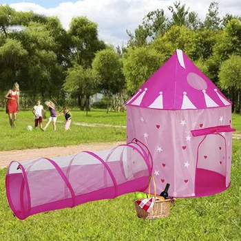 

Children's Portable Kids Tent Indoor Outdoor Boy Girl Princess Castle Luminous Child House Game Play Tent Tunnel Ball Pool Tents