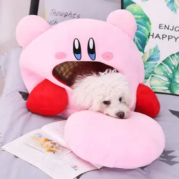 

HFGM Plush Doll Headgear Pillow Nap Cartoon Kirby Stuffed Plush Animal Hat Pillow Nap Baby Birthday Toys Office Nap