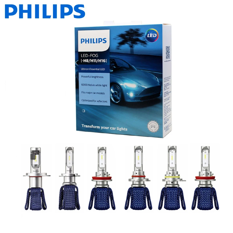 Philips Ultinon Essential LED 6000K H4 H7 H11 HB2 HB3 HB4 HIR2 H8 H11 H16 9003 9005 9006 9012 Car Motorcycle Headlight Fog Lamps