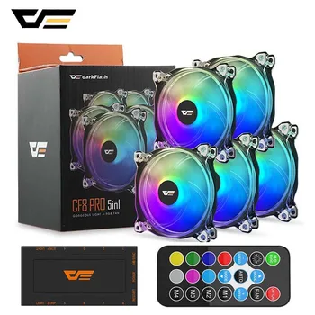 

darkFlash CF8 PC Case Fan 120mm SYNC RGB 5V 3Pin Computer Case Fan Clear Frame Quiet Remote Adjust Speed Computer Cooling Fan