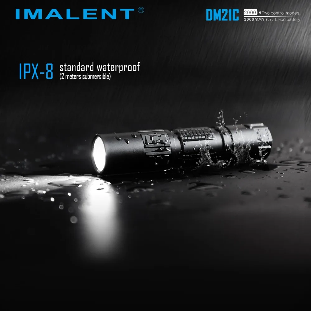 IMALENT DM21C дизайн светодиодный фонарик Cree XHP35 O светодиодный дисплей 2000лм мини тактический фонарь Magetic USB 18650 батарея