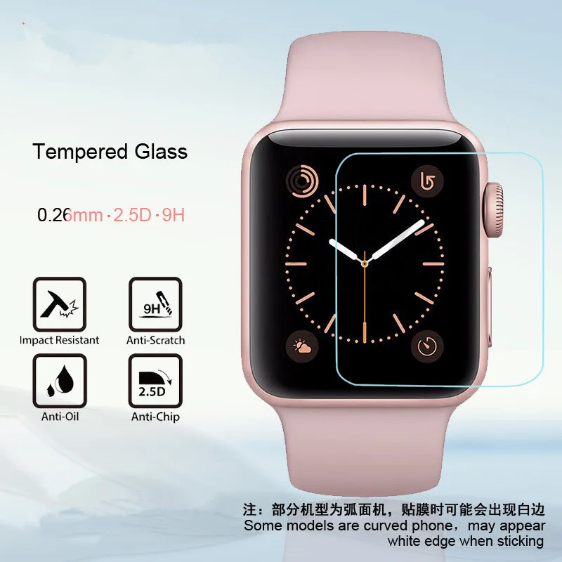 2 шт. защитная пленка для экрана с полным покрытием закаленное стекло iphone Apple iWatch 38