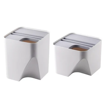

Wet And Dry Classification Trash Can Plastic Can Be Superimposed Trash Can Household Waste Bin With Lid For Room Kitchen