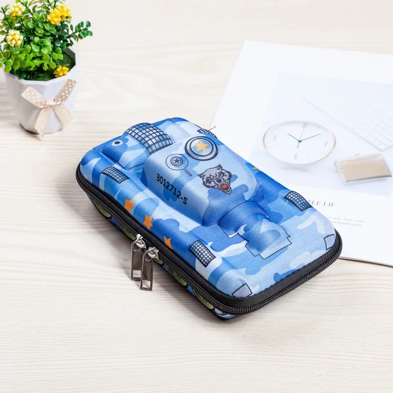 

School Pencil Case EVA Tank Boys Camouflage Big waterproof Multifunction Large Capacity Pen Box Bag Stationery Supplies OPC094