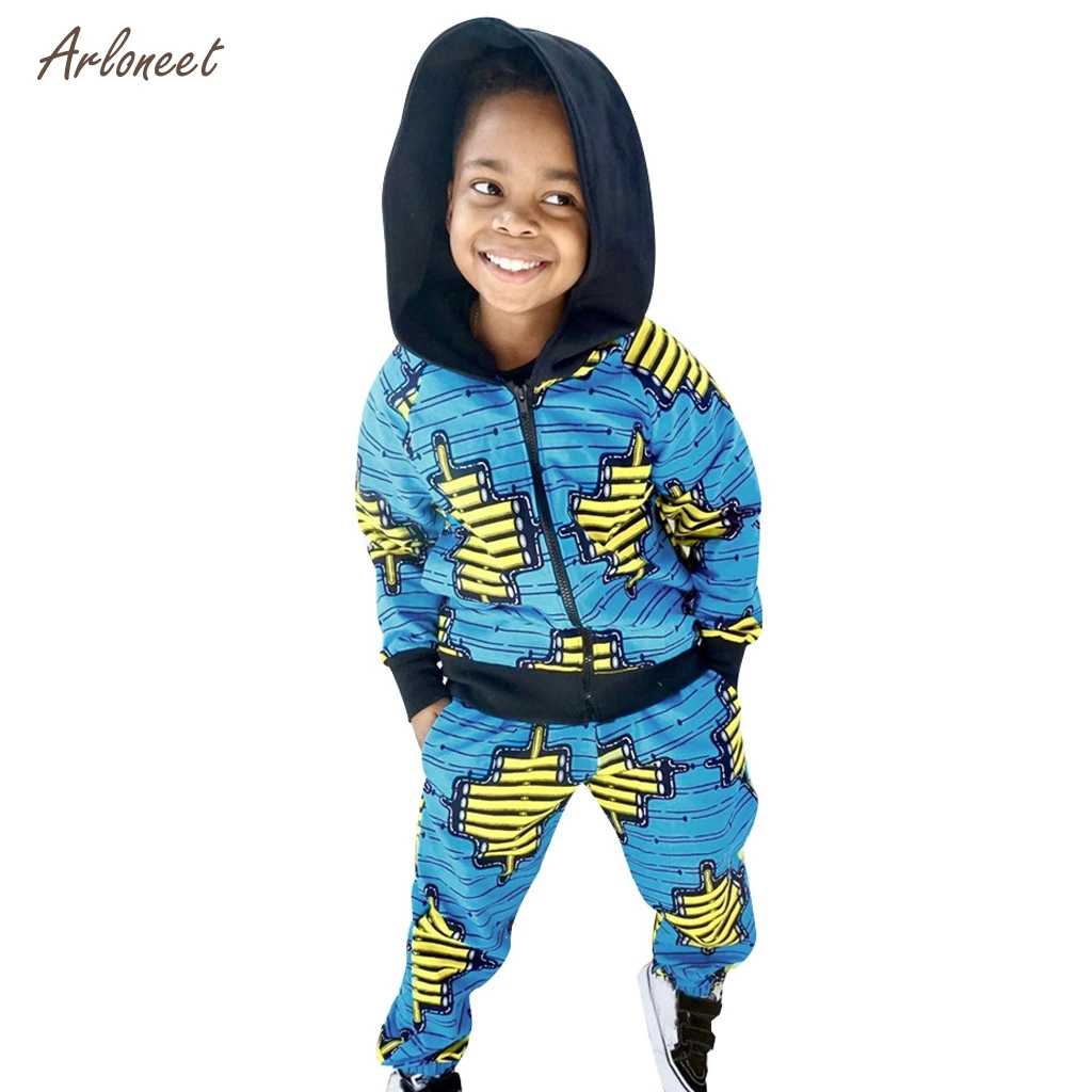 

ARLONEET toddler Boys clothes Autumn winter African Windproof Coat Outwear Jackets Pants Sets boys clothes 5 years boys outfits