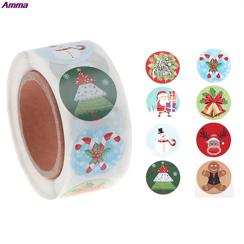 Hot sale 500Pcs/Roll 1 inch/2.5cm Halloween Christmas Pumpkin Decor Labels Seal Stickers DIY Gift Paper Sticker