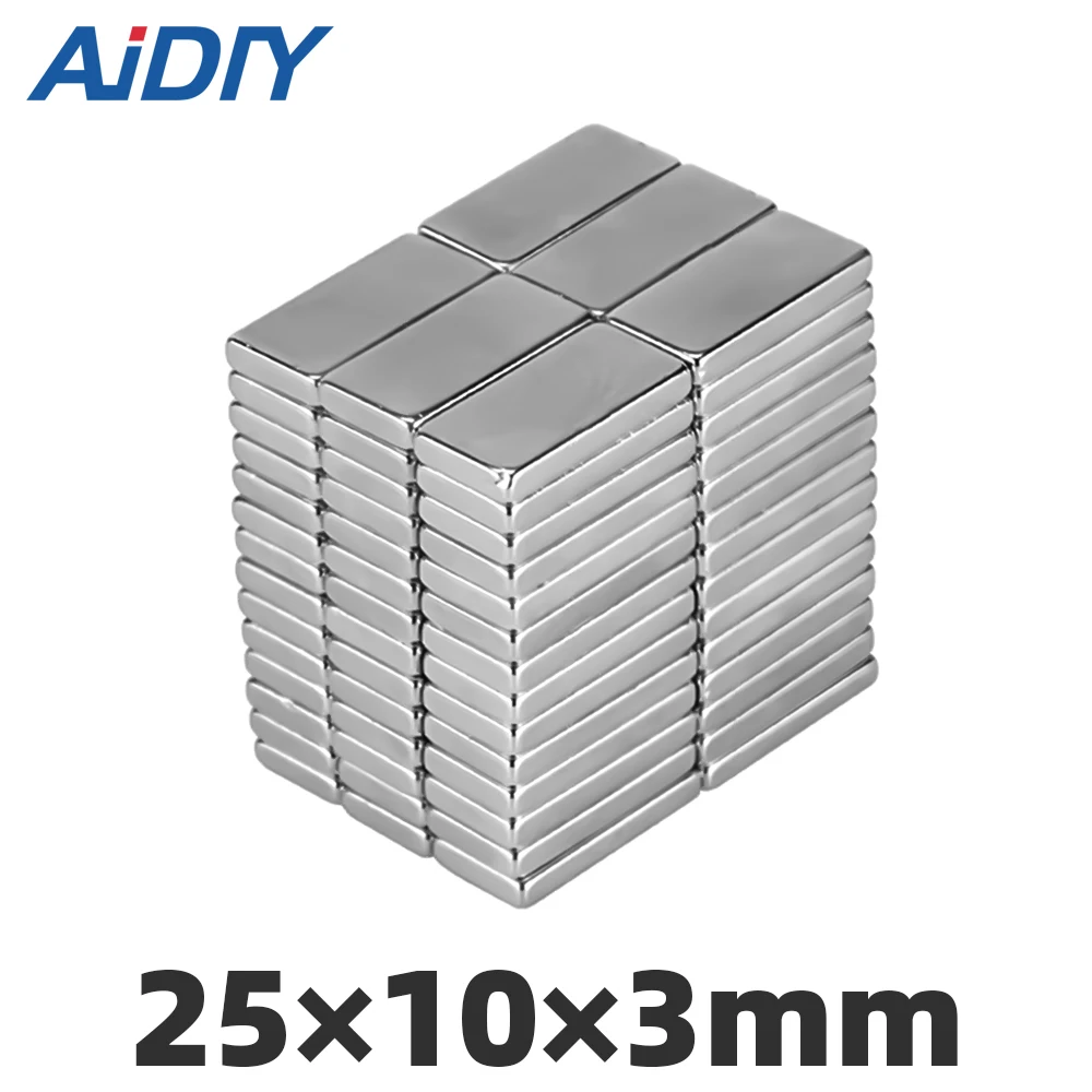 

AI DIY 10/20/50 pieces 25x10x3mm Super strong magnets neodymium Rectangular powerful magnet Block Square 25 * 10 * 3mm