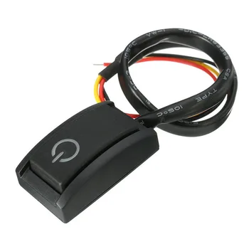 

Button Rocker switch Paste Latching on off 200mA Car RV Truck Latching On/Off Black LED Light Replacement 2.4W