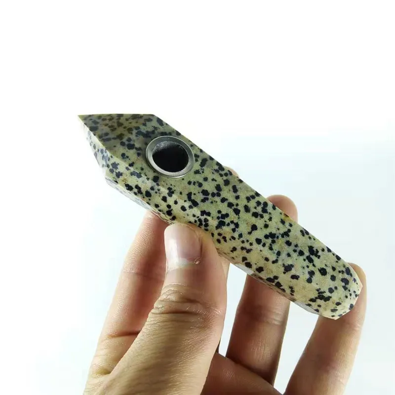 Природный Dalmation Jasper кварц драгоценный камень кристаллические курительные трубки табак для здоровое курение
