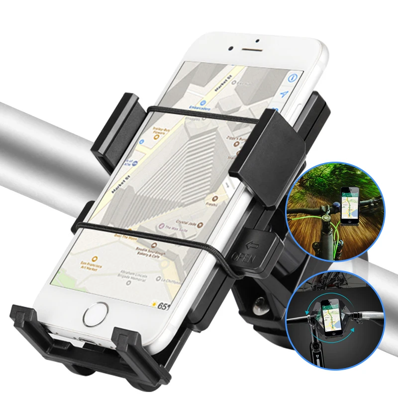 

Anti Shake 360° Rotation Adjustable Smartphone Mount Bracket Universal Bicycle Holder Bike Handlebar Mobile Phone Holder Stand