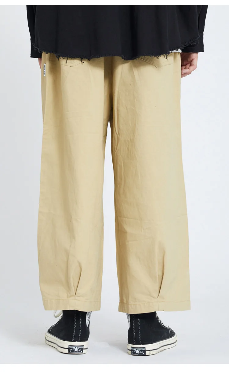 Aolamegs мужские брюки одноцветная Мужская брюки с эластичной резинкой на талии универсальные винтажные стильные штаны на шнурке Беговые брюки в повседневном стиле спортивные штаны