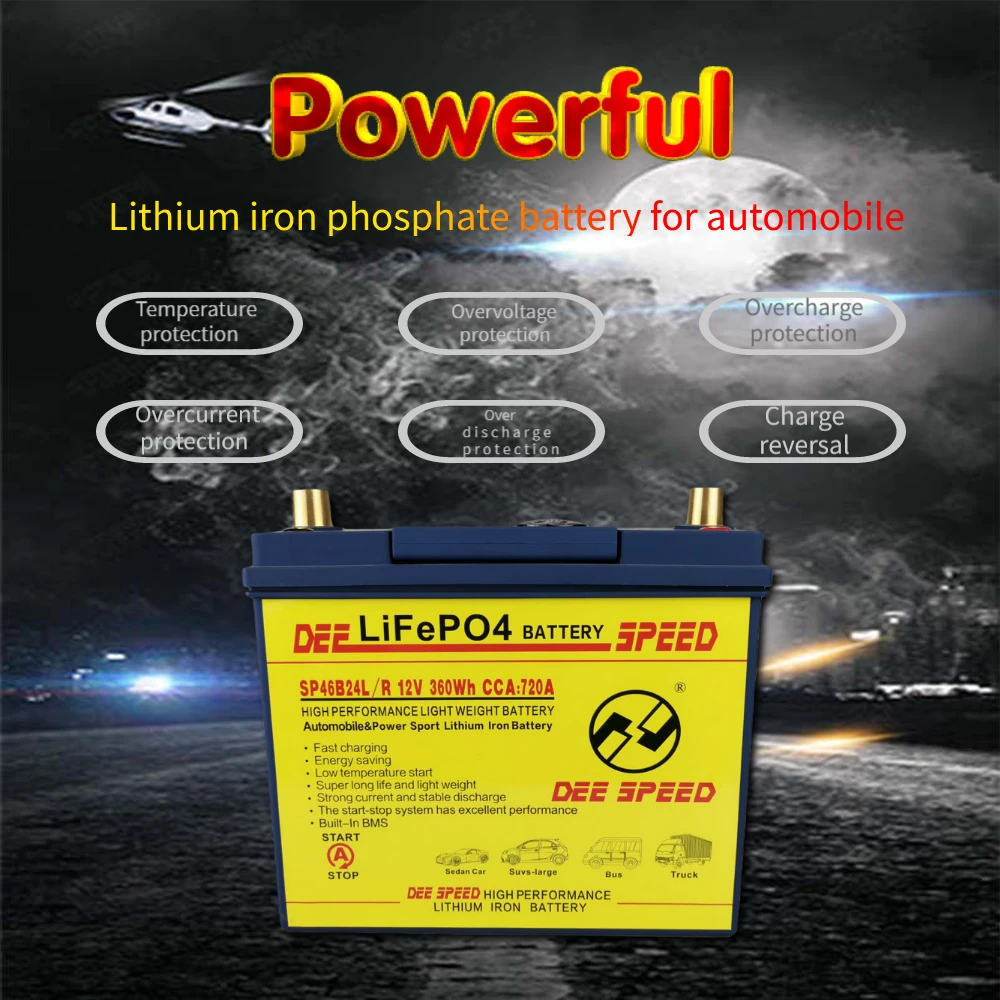 80ah 60ah Lifepo4 12V литиевая железная батарея для начинающих автомобилей ups батареи с