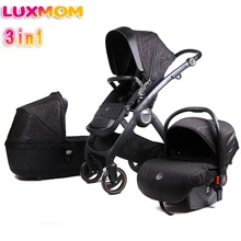 Luxmom детская коляска 3 в 1 2в1 складные большие колеса легко путешествовать полнофункциональное использование четыре сезона