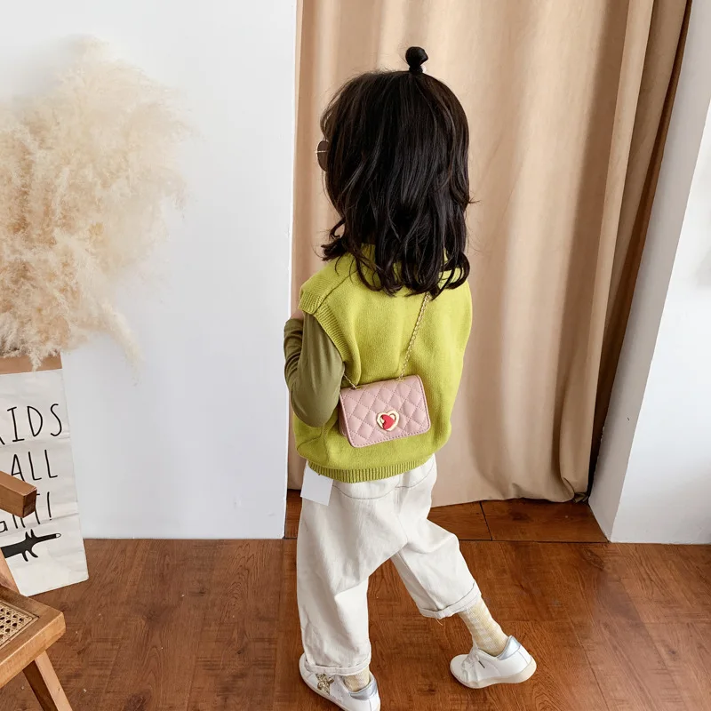 

Girls Shoulder Bag Fashion Rhombus Chain gong zhu bao Versatile KID'S Messenger Bag Mini Purse