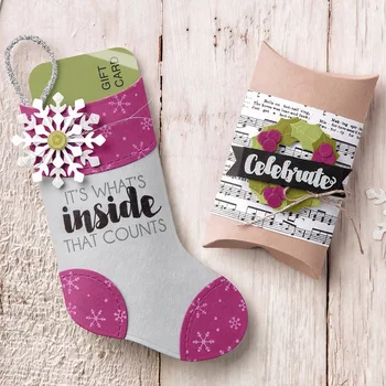 

Creative 19Pcs/lot Christmas Sock Stocking Cutting Dies Set Embossing Stencil Card Decoration Scrapingbook DIY Crafts