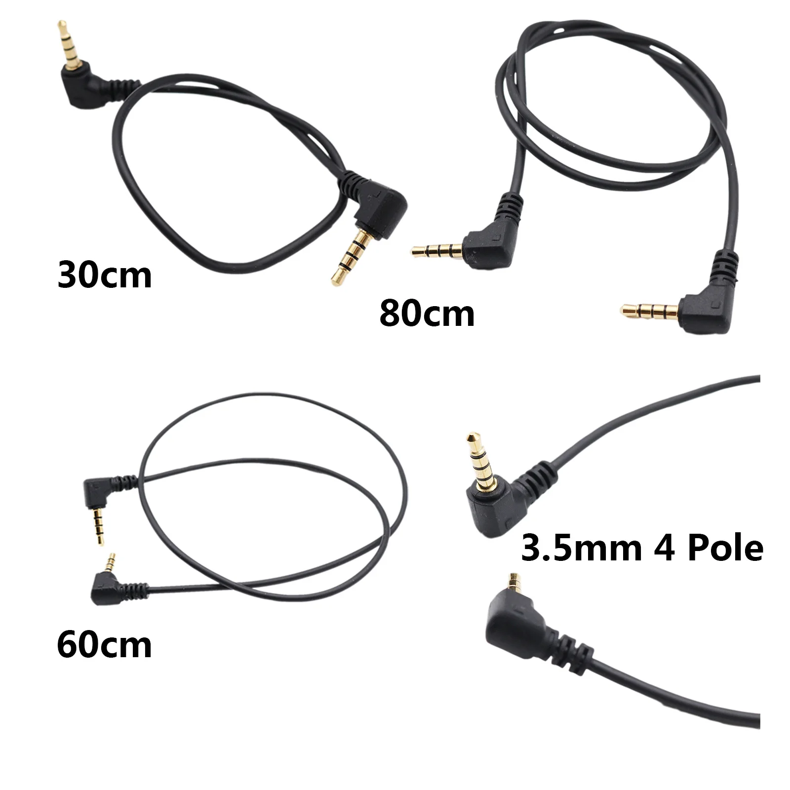 3.5mm TRRS 4 Pole 90° Male Angled to 3.5mm Angled 3 Ring Male Jack Right Angle Audio Converter Adapter Cable Cord Gold