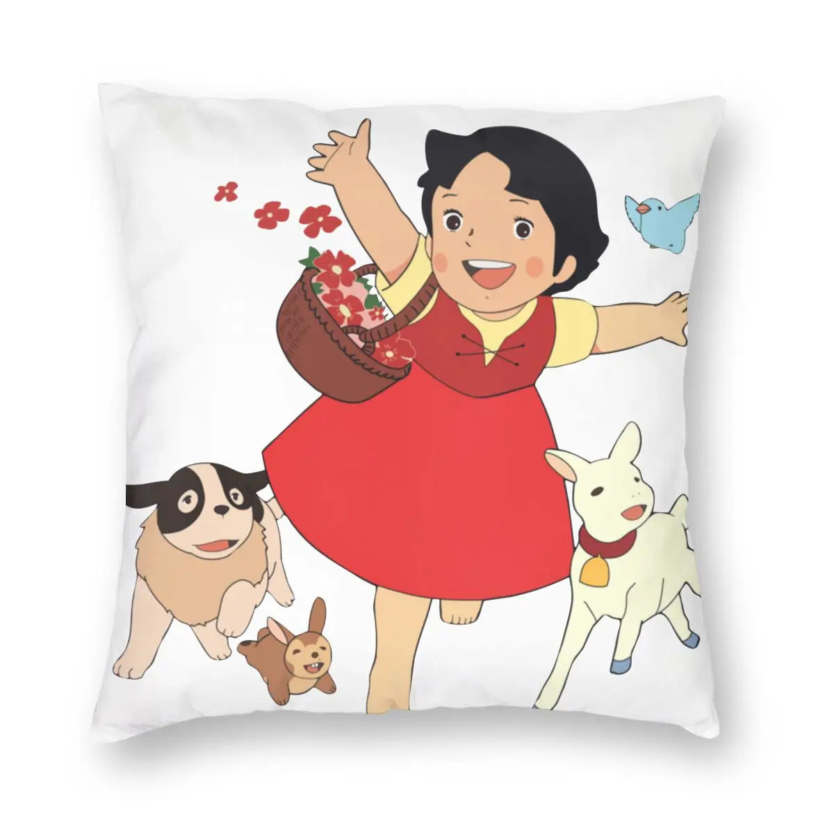 

Heidi The Girl From The Alps Throw Pillow Cover Throw Pillow Goat Anime Funny Cushion Covers