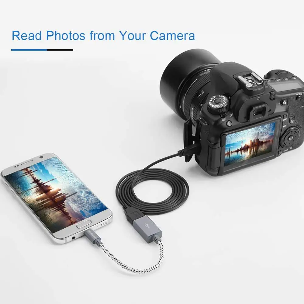 Микро USB OTG кабель Плетеный Micro к адаптер совместим с Samsung S7 флэш накопитель мышь