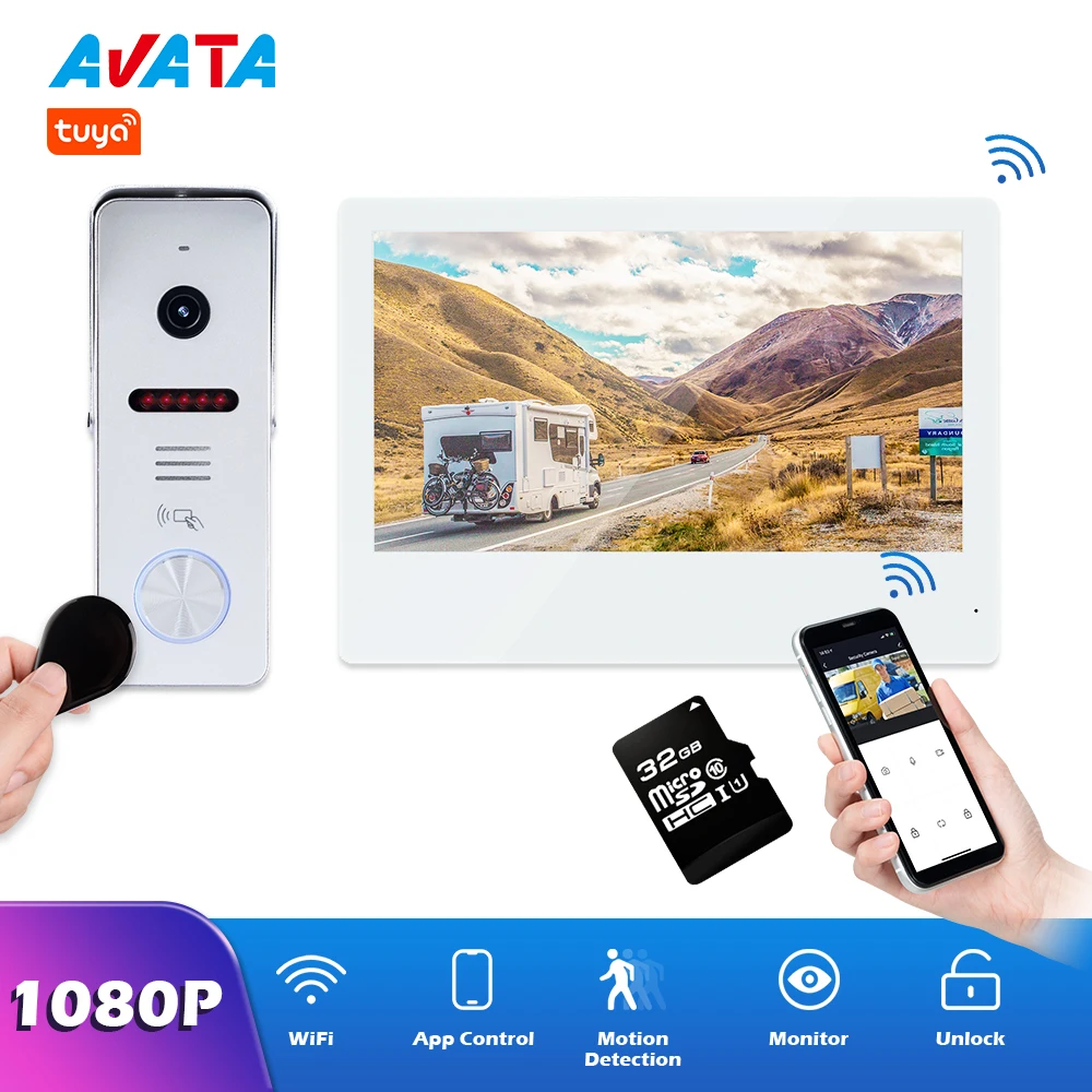 10 дюймовый беспроводной видеодомофон с Home TUYA Smart Life видео-телефон двери Системы