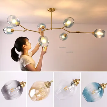 

Nordic LED Glass Black/gold Pendant Lights Hanging Lamp Light for Living Room Bedroom Luminaire Suspendu Hanglamp Lampadari