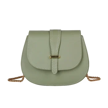 

Fashion Lady Shoulder Bag Chains Female Simple Messenger Bag Summer Women PU Leather Daily Bag Small Refreshing Green