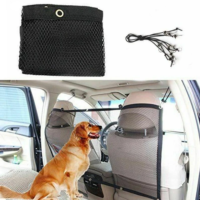 MengH-SHOP Barrière de Voiture pour Animal Domestique Filet Sécurité Auto  Chien Barrier en Maille Filet Protecteur pour Chien Chat 115x62cm Noir