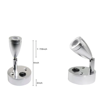 

2x LED 12V Swivel Mural Reading Lamp Interior RV Camping Book Lamp