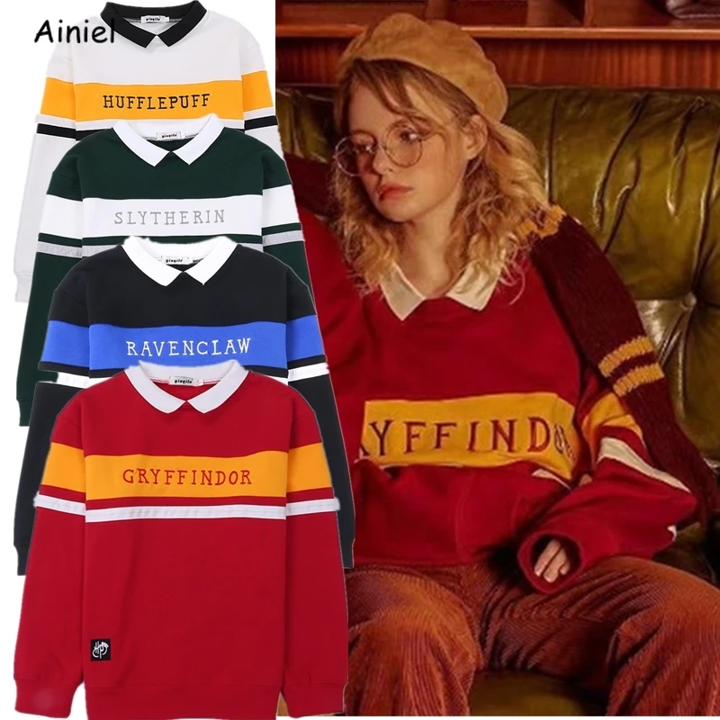 

Hogwarts Uniform Harri Embroidery Gryffindor Ravenclaw Sweatershirt Hufflepuff Slytherin Sweater Hermione Granger Costumes