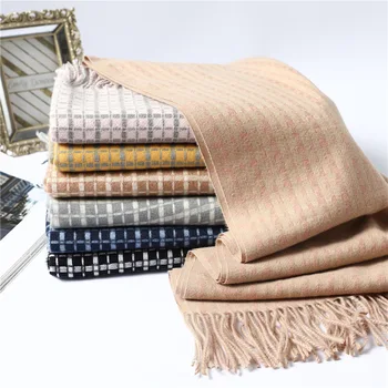

Furry Warm Scarf Women Winter New Fashion Plaid Cashmere Scarves High Quality Long Tassels Shawls and Wraps Lady Pashmina Cape