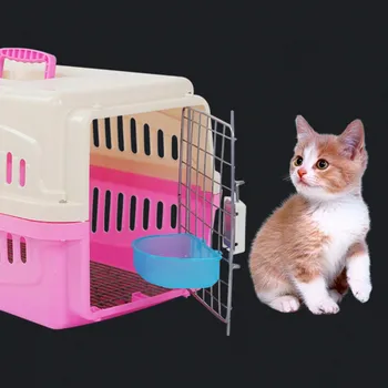 

Pet Plastic Hanging Bowl For Pet Flight Case Cage Box Cat Feeder Thickened Food Container Pet Supplies