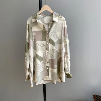 

2020 Women Spring Blouses Turn Down Collar Long Sleeve Women Tops And Blouses Vintage Print Shirt Blusas Roupa Feminina Outwear