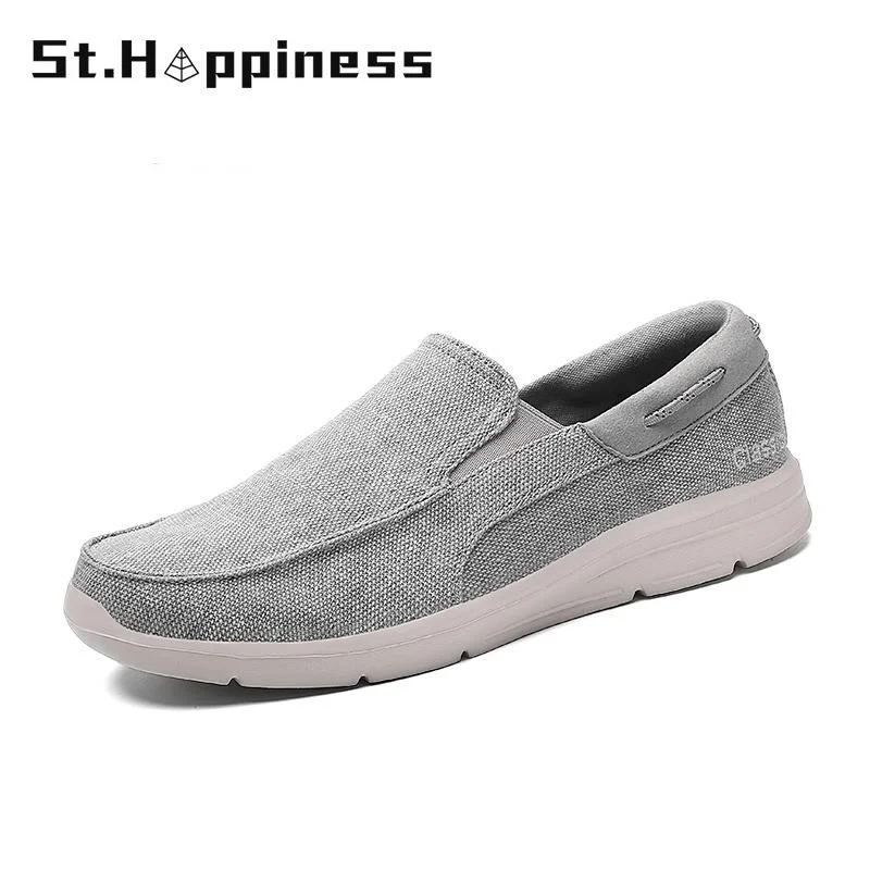 Boat Shoes Loafers Canvas Breathable Summer Outdoor Slip-On Big-Size Casual Mens Fashion