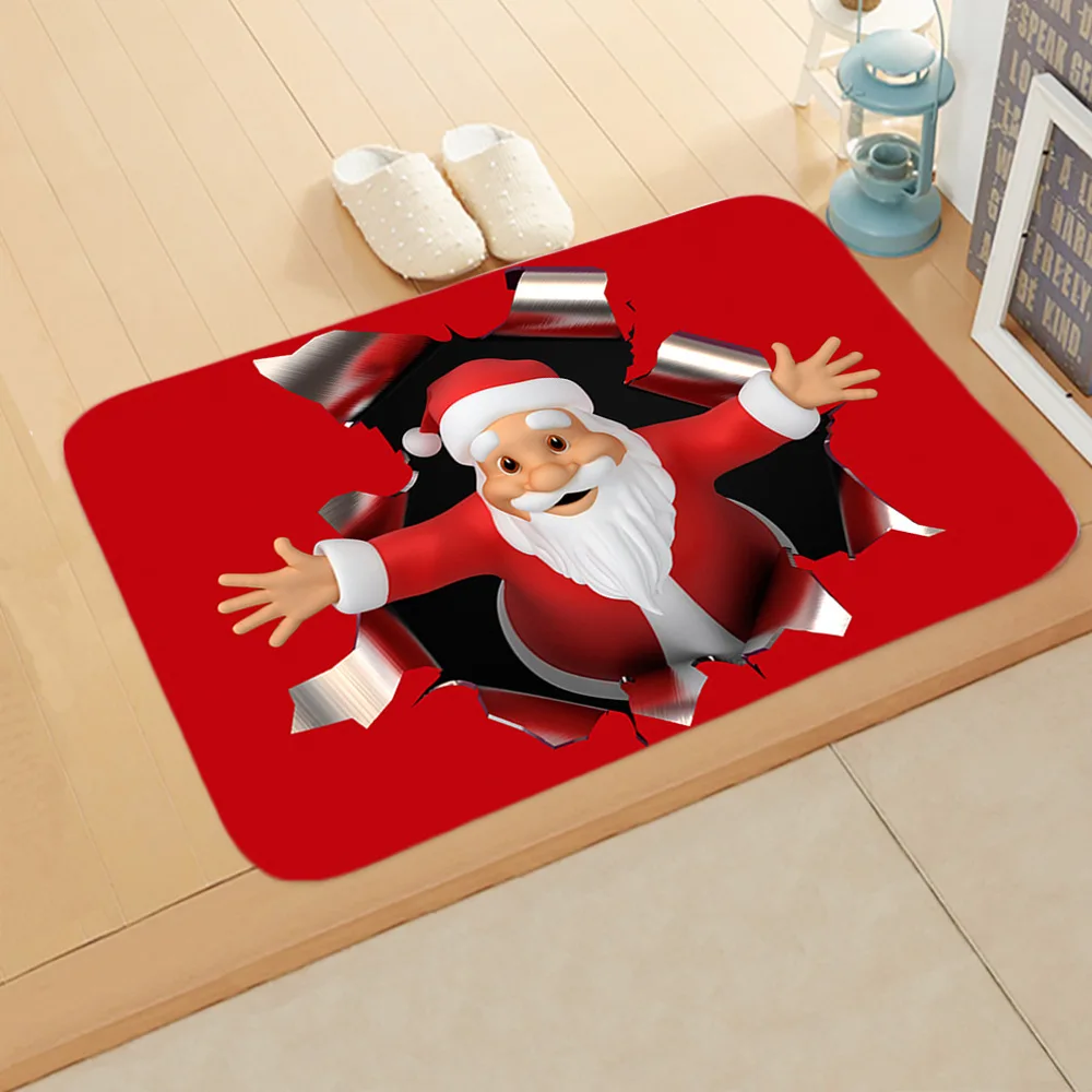 Рождество и год, Санта-Клаус, лось, напольный коврик, спальня, ванная комната, впитывающий и Противоскользящий коврик для ванной комнаты