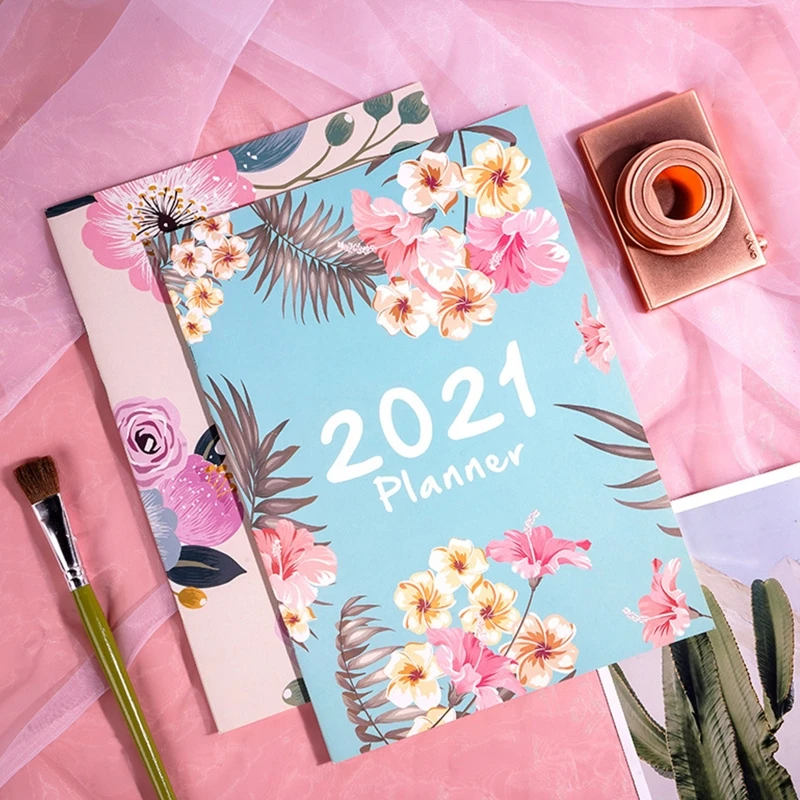 

2021 Agenda Planner Organizer A4 Notebook Journal Monthly Daily Planner School 62KA