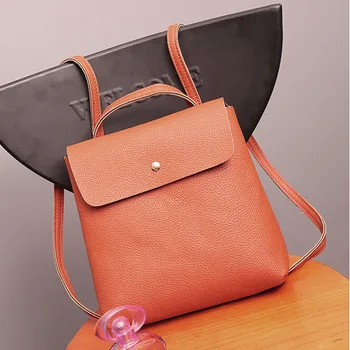 

2019 Newest Backpack Women Fashion Pure Color Pu Leather Mini School Bag Satchel Women Travel Shoulder Bag Girls Rucksacks