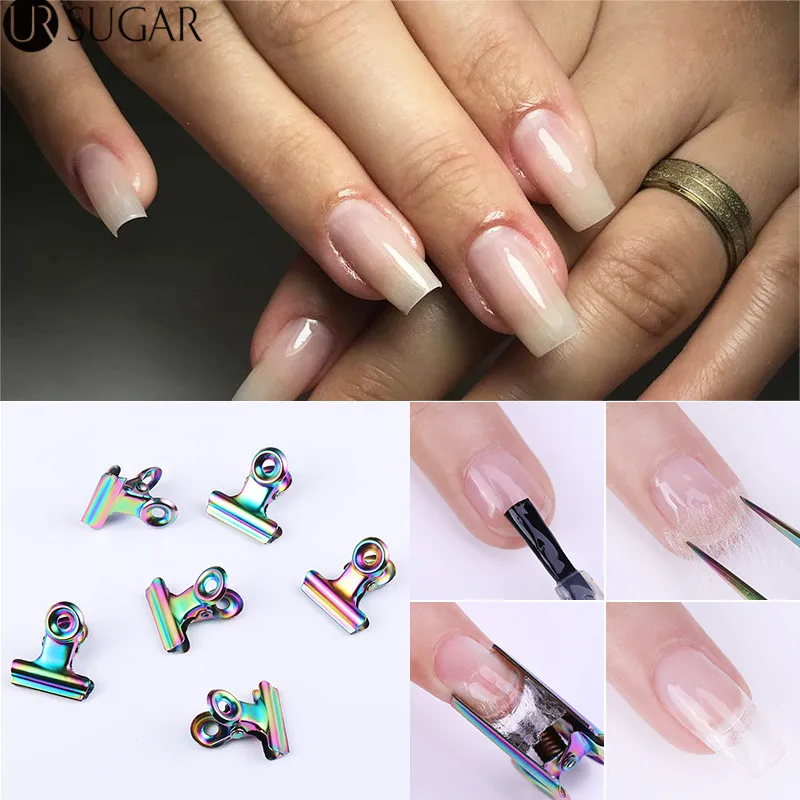

1Pc/6Pcs C Curve Nail Pinching for Nails Tips Extended Stainless Steel Nail Finger Clips Nail Art Tools Finger Extend Manicure