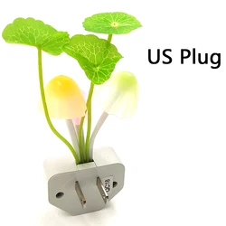 Veilleuse créative en forme de champignon coloré à 3 LED, avec capteur et prise ue/US, ac 110/220V, nouveauté 2020 
