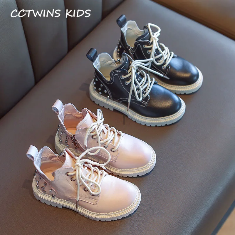 CCTWINS/детская обувь; коллекция года; осенние ботильоны с заклепками для девочек; модная детская обувь из натуральной кожи; брендовые Ботинки martin для маленьких мальчиков; MB043