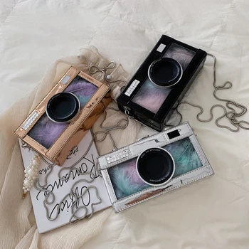 

Luxury Design Brand Shoulder Bag For Women Fashion Camera Shape Clutch Handbag Chain Quality Ladies Mini Messenger Crossbody Bag