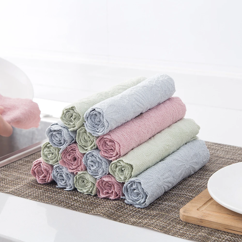 

Kitchen Printing Absorbent Cloth Non-stick Oil Dish Towel Dish Cloth Hand Cleaning Towel Cleaning Cloth