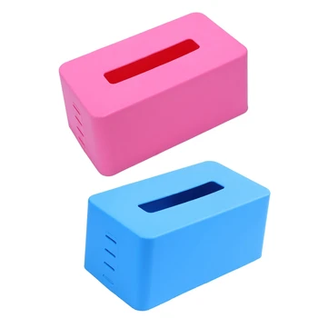 

2 Pcs Rectangular Plastic Facial Tissue Napkin Box Toilet Paper Dispenser Case Holder Home Office Decoration 21.5X9.3X12Cm, Rose
