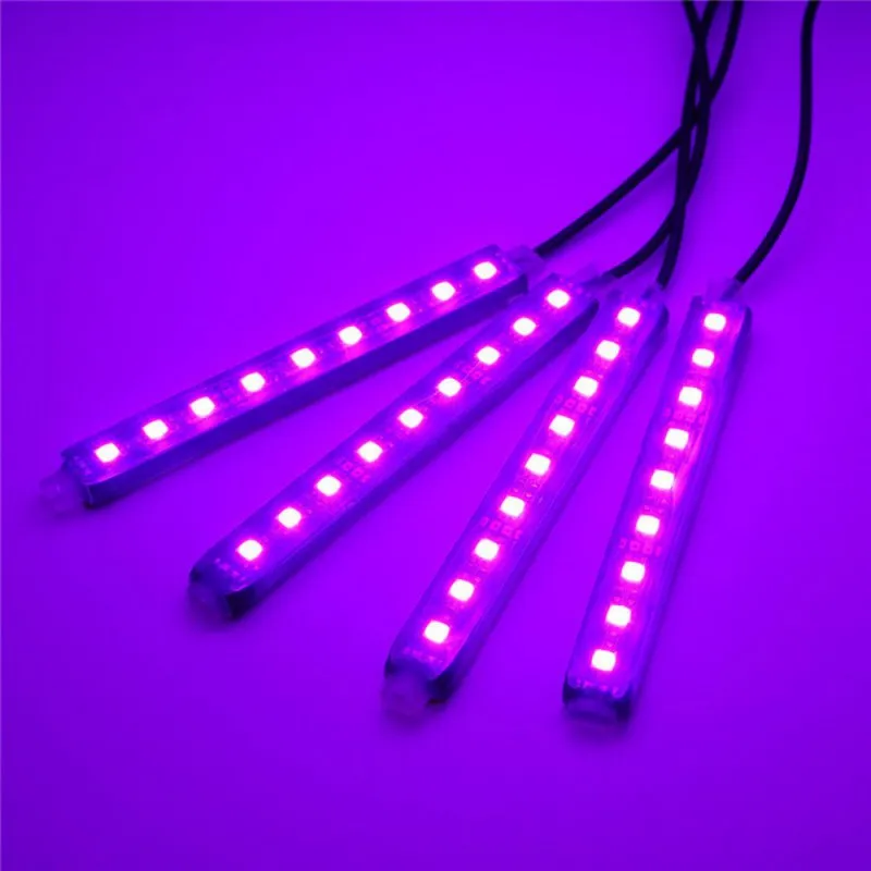 12 Светодиодный свет салона автомобиля RGB Светодиодная лента дистанционного управления/приложение управления авто декоративный Универсальный Набор противотуманных фар неоновый шнур декоративная лампа