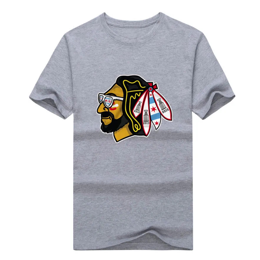 Мужская футболка Chicago fans Blackhawks head с логотипом в виде солнцезащитных очков хлопковая Футболка