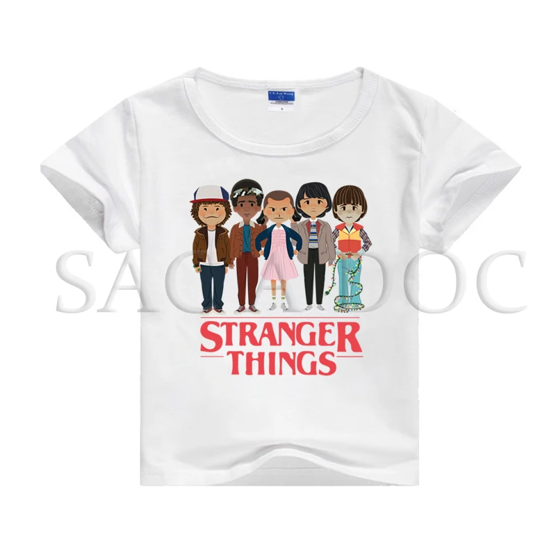 kids shirt 20 Новая светящаяся футболка для малышей с принтом «странные вещи» летние футболки с короткими рукавами футболки унисекс, костюм, рубашка Disfraz - Цвет: kids shirt 20