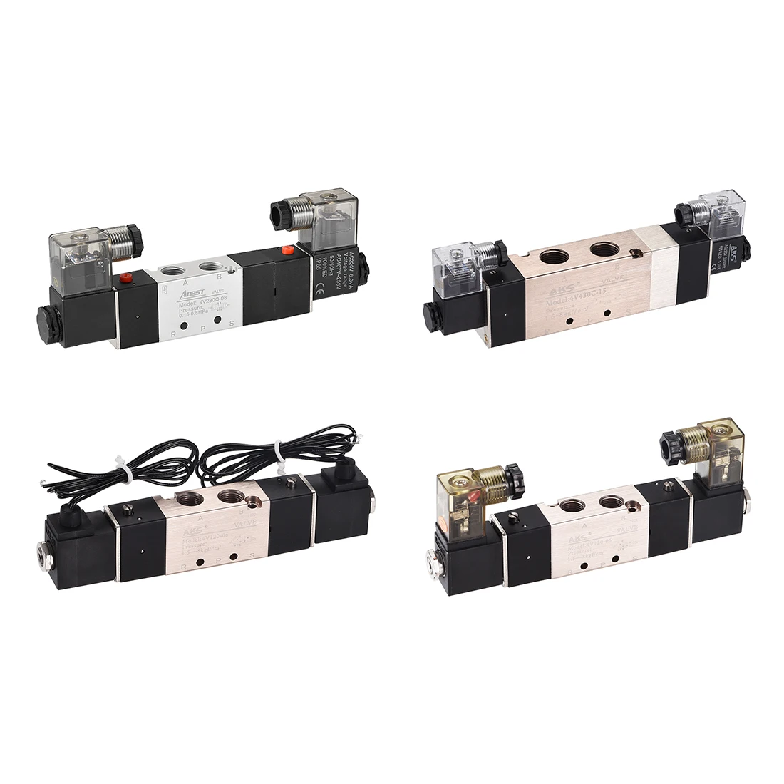 Uxcell 1 шт. Соленоидный клапан Пневматический воздушный одиночный герметизирующая ptfe-лента для 0,125/0,25/0,375/0,5 дюймов AC 220V 5 способ 2/3 позиции с красный/зеленый светильник