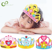 Нетканая корона с алмазами, креативные узоры с днем рождения для детского сада, художественные детские игрушки вечерние украшения, подарок GYH