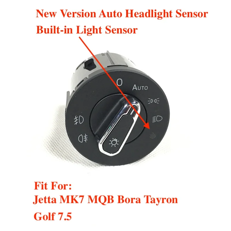 New Version Builtin Auto Head Light Sensor Headlight Switch For VW MQB